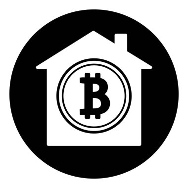 Bitcoin Düz Simgesi Beyaz Arkaplanda İzole Edildi