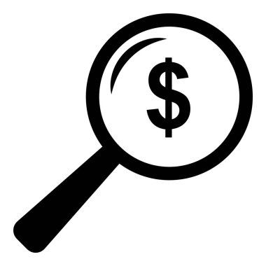 Büyüteç Simgesi Düz Simgesini Ara Beyaz Arkaplanda İzole Edildi