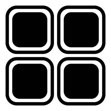 Kare Köşe Geometri Düz Simgesi Beyaz Arkaplanda İzole Edildi