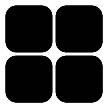 Kare Köşe Geometri Düz Simgesi Beyaz Arkaplanda İzole Edildi