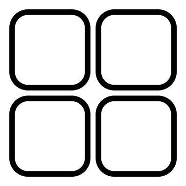 Kare Köşe Geometri Düz Simgesi Beyaz Arkaplanda İzole Edildi