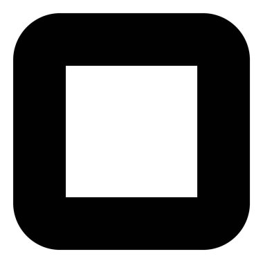 Kare Köşe Geometri Düz Simgesi Beyaz Arkaplanda İzole Edildi