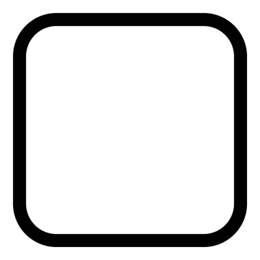 Kare Köşe Geometri Düz Simgesi Beyaz Arkaplanda İzole Edildi