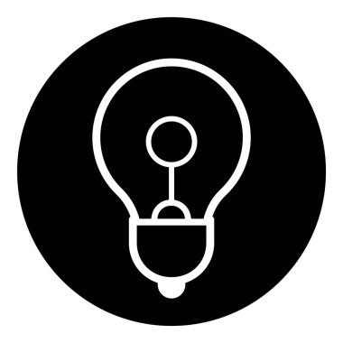 Ampul Fikri Ampul Düz Kabartma Simgesi Beyaz Arkaplanda İzole Edildi