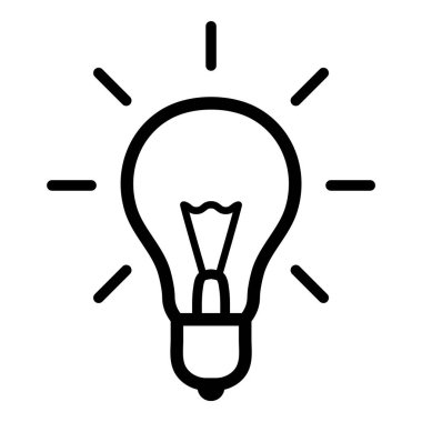 Ampul Fikri Ampulü Parlak Düz Simge Beyaz Arkaplanda İzole Edildi