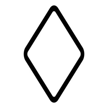 Rhombus Elmas Pastil Düz Simgesi Beyaz Arkaplanda İzole Edildi