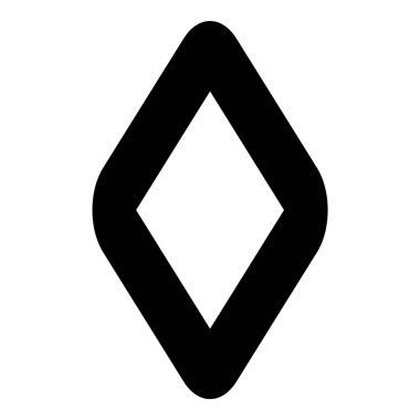 Rhombus Elmas Pastil Düz Simgesi Beyaz Arkaplanda İzole Edildi