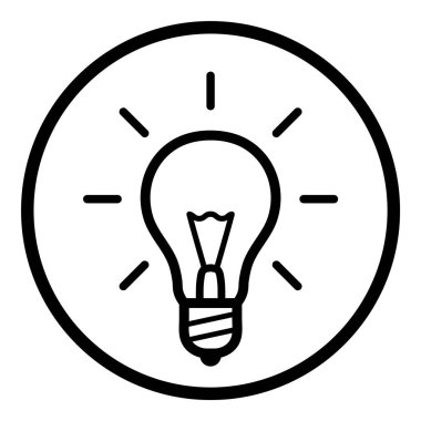 Ampul Fikri Ampulü Parlak Düz Simge Beyaz Arkaplanda İzole Edildi