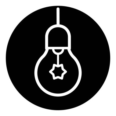 Ampul Fikri Ampul Düz Kabartma Simgesi Beyaz Arkaplanda İzole Edildi