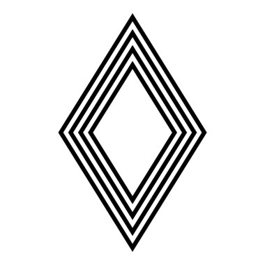 Rhombus Elmas Pastil Düz Simgesi Beyaz Arkaplanda İzole Edildi