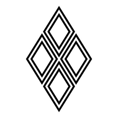 Rhombus Elmas Pastil Düz Simgesi Beyaz Arkaplanda İzole Edildi