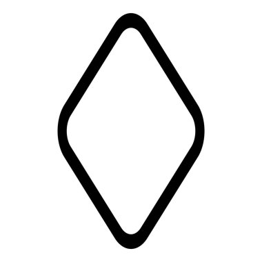 Rhombus Elmas Pastil Düz Simgesi Beyaz Arkaplanda İzole Edildi