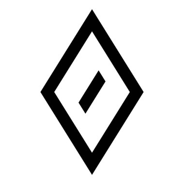 Rhombus Elmas Pastil Düz Simgesi Beyaz Arkaplanda İzole Edildi