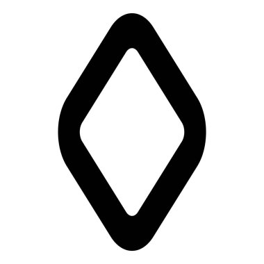 Rhombus Elmas Pastil Düz Simgesi Beyaz Arkaplanda İzole Edildi