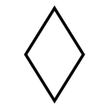 Rhombus Elmas Pastil Düz Simgesi Beyaz Arkaplanda İzole Edildi