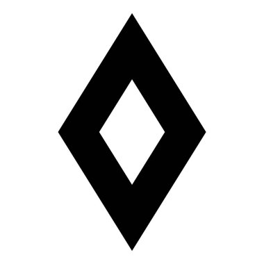 Rhombus Elmas Pastil Düz Simgesi Beyaz Arkaplanda İzole Edildi