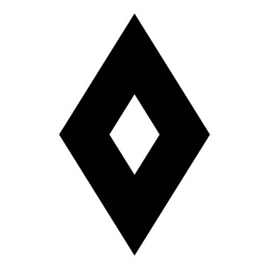 Rhombus Elmas Pastil Düz Simgesi Beyaz Arkaplanda İzole Edildi