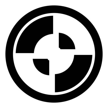 Özet Disk Glifi Düz Simgesi Beyaz Arkaplanda İzole Edildi