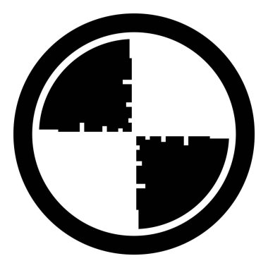 Parçacık Kapsamı Soyut Görüş Kabartması Düz Simgesi Beyaz Arkaplanda İzole Edildi