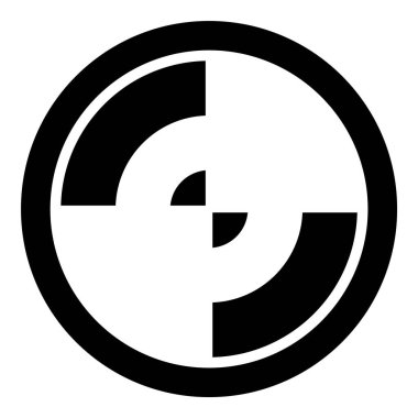 Özet Disk Glifi Düz Simgesi Beyaz Arkaplanda İzole Edildi