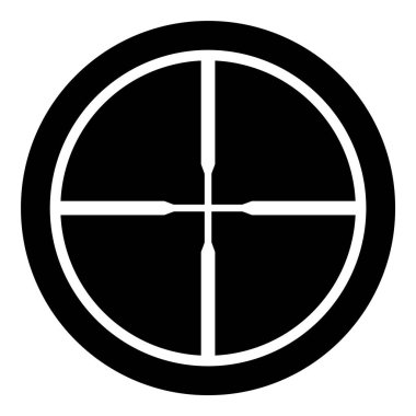 Reticle Optik Görüş Kabartması Düz Simgesi Beyaz Arkaplanda İzole Edildi