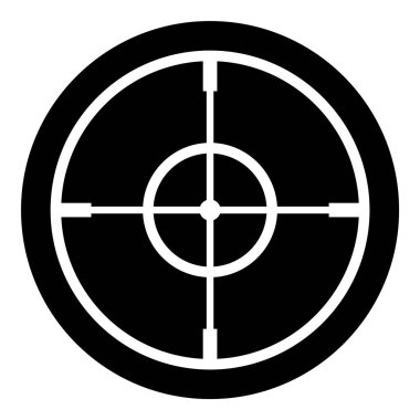 Reticle Optik Görüş Kabartması Düz Simgesi Beyaz Arkaplanda İzole Edildi