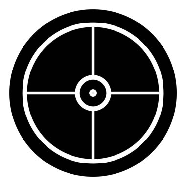 Reticle Optik Görüş Kabartması Düz Simgesi Beyaz Arkaplanda İzole Edildi