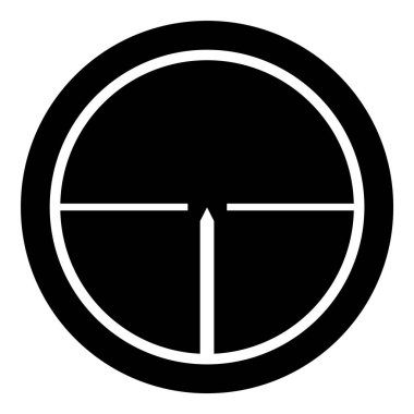 Reticle Optik Görüş Kabartması Düz Simgesi Beyaz Arkaplanda İzole Edildi