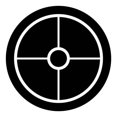 Reticle Optik Görüş Kabartması Düz Simgesi Beyaz Arkaplanda İzole Edildi