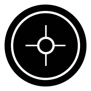 Reticle Optik Görüş Kabartması Düz Simgesi Beyaz Arkaplanda İzole Edildi