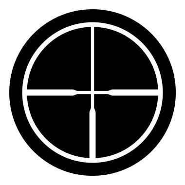 Reticle Optik Görüş Kabartması Düz Simgesi Beyaz Arkaplanda İzole Edildi