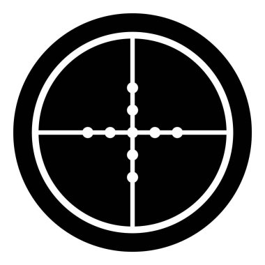 Reticle Optik Görüş Kabartması Düz Simgesi Beyaz Arkaplanda İzole Edildi
