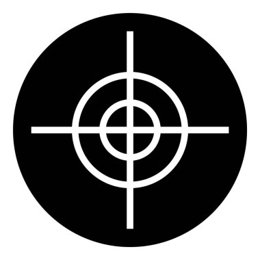 Reticle Optik Görüş Kabartması Düz Simgesi Beyaz Arkaplanda İzole Edildi