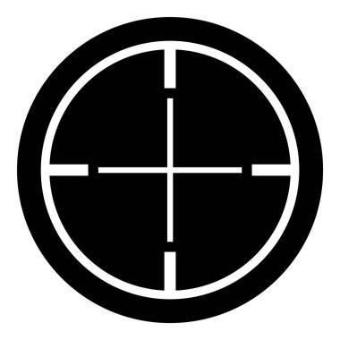 Reticle Optik Görüş Kabartması Düz Simgesi Beyaz Arkaplanda İzole Edildi