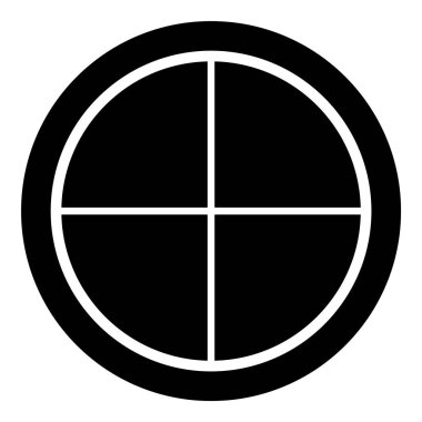 Reticle Optik Görüş Kabartması Düz Simgesi Beyaz Arkaplanda İzole Edildi