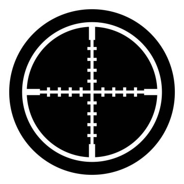 Reticle Optik Görüş Kabartması Düz Simgesi Beyaz Arkaplanda İzole Edildi