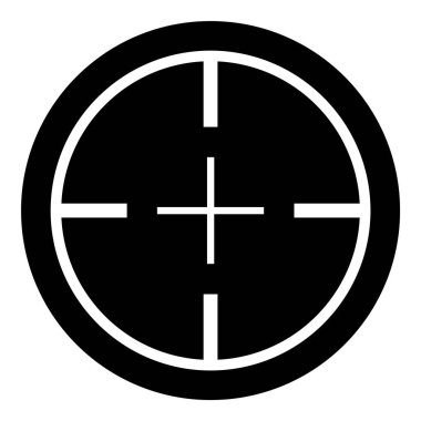 Reticle Optik Görüş Kabartması Düz Simgesi Beyaz Arkaplanda İzole Edildi