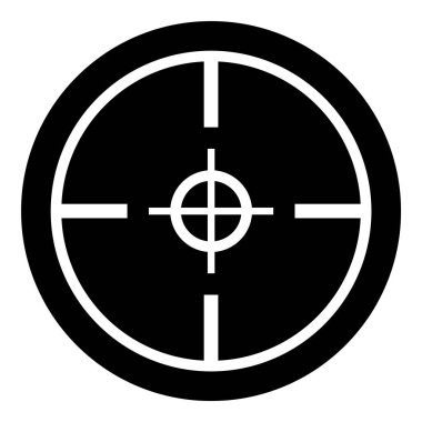 Reticle Optik Görüş Kabartması Düz Simgesi Beyaz Arkaplanda İzole Edildi