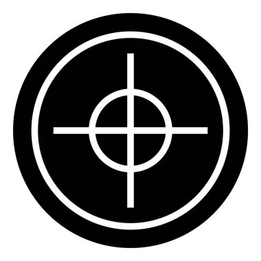 Reticle Optik Görüş Kabartması Düz Simgesi Beyaz Arkaplanda İzole Edildi