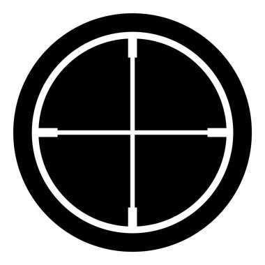 Reticle Optik Görüş Kabartması Düz Simgesi Beyaz Arkaplanda İzole Edildi