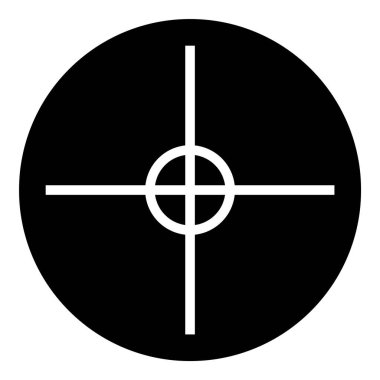 Reticle Optik Görüş Kabartması Düz Simgesi Beyaz Arkaplanda İzole Edildi