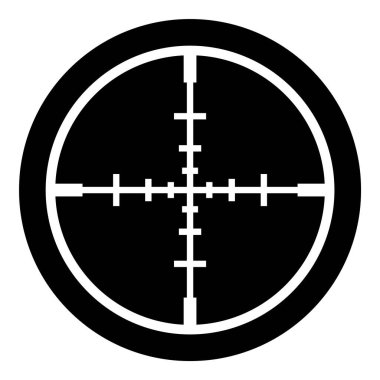 Reticle Optik Görüş Kabartması Düz Simgesi Beyaz Arkaplanda İzole Edildi