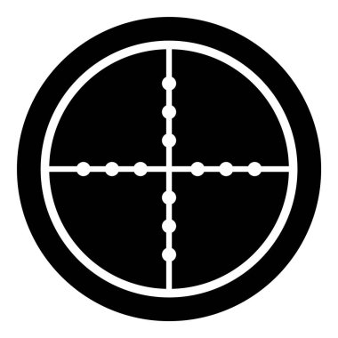 Reticle Optik Görüş Kabartması Düz Simgesi Beyaz Arkaplanda İzole Edildi
