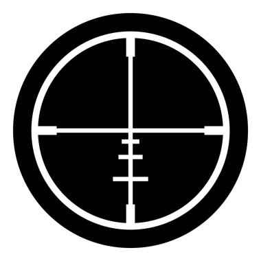 Reticle Optik Görüş Kabartması Düz Simgesi Beyaz Arkaplanda İzole Edildi