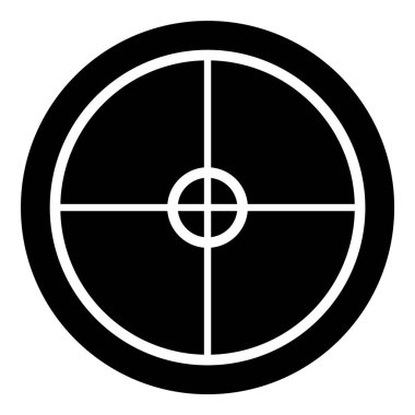 Reticle Optik Görüş Kabartması Düz Simgesi Beyaz Arkaplanda İzole Edildi