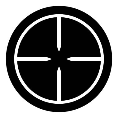 Reticle Optik Görüş Kabartması Düz Simgesi Beyaz Arkaplanda İzole Edildi