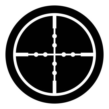 Reticle Optik Görüş Kabartması Düz Simgesi Beyaz Arkaplanda İzole Edildi