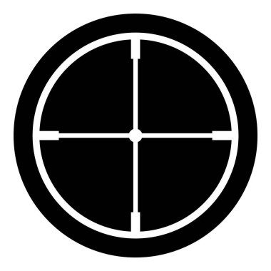 Reticle Optik Görüş Kabartması Düz Simgesi Beyaz Arkaplanda İzole Edildi