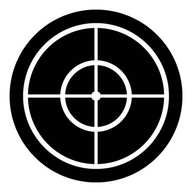 Reticle Optik Görüş Kabartması Düz Simgesi Beyaz Arkaplanda İzole Edildi