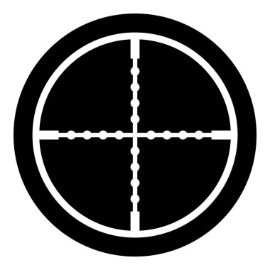 Reticle Optik Görüş Kabartması Düz Simgesi Beyaz Arkaplanda İzole Edildi